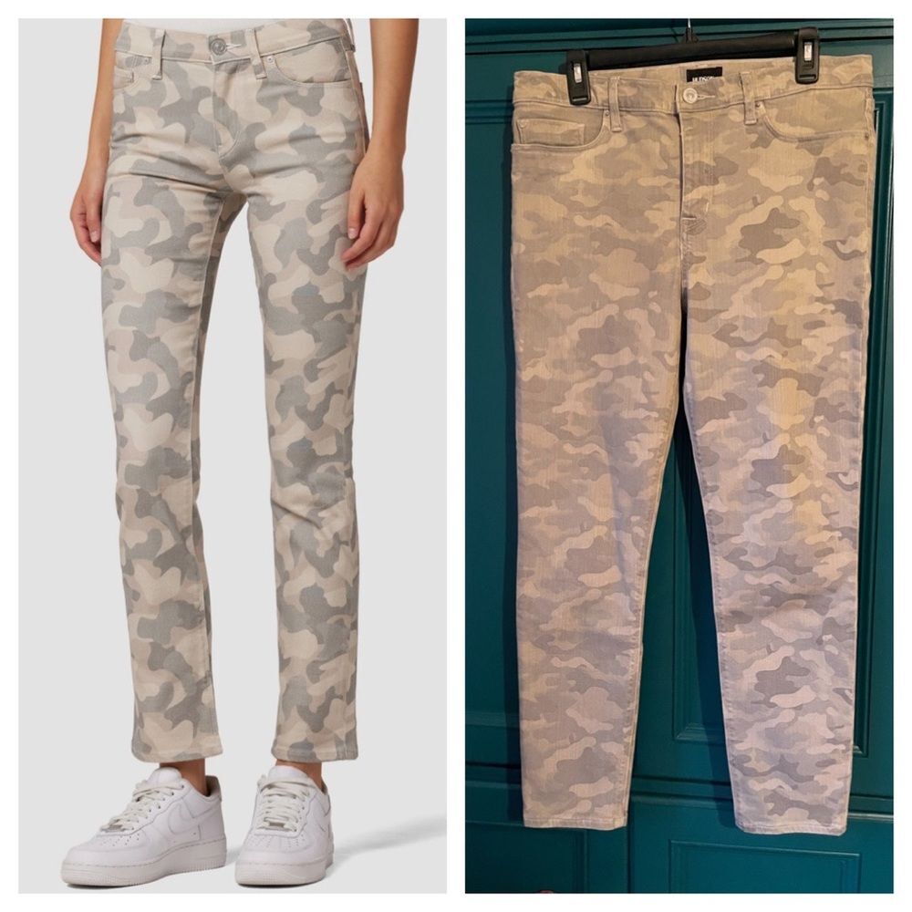 Hudson Nico Mid-Rise Straight Jeans in Camo sz 32
